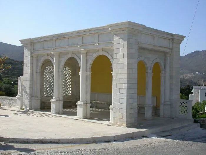 Bus Stop On The Greek Island Of Tinos