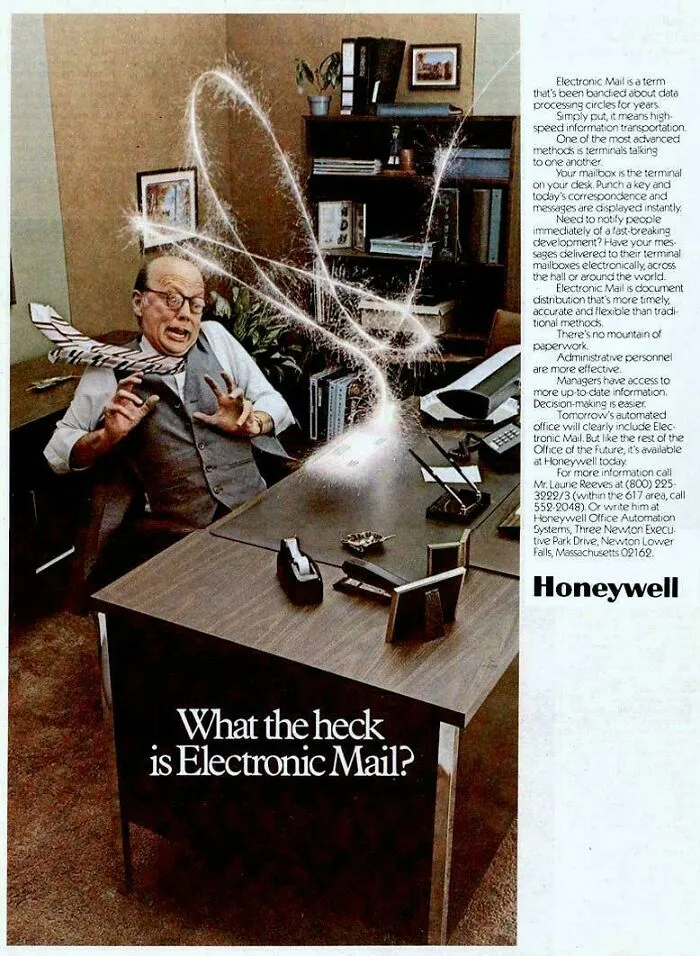 "What The Heck Is Electronic Mail?" Honeywell Advertisement For E-Mail, 1981