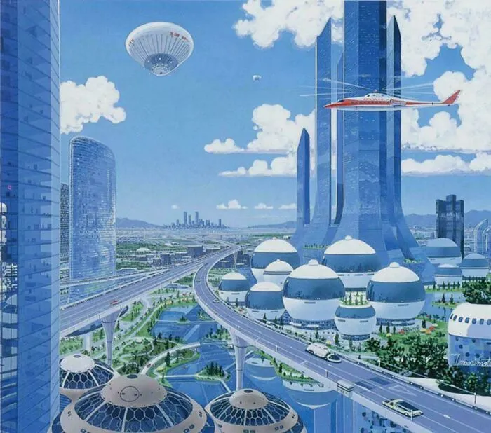 "A Japanese Utopia" ("Ideal City Of The Future").  Tatsushi Morimoto. 1984