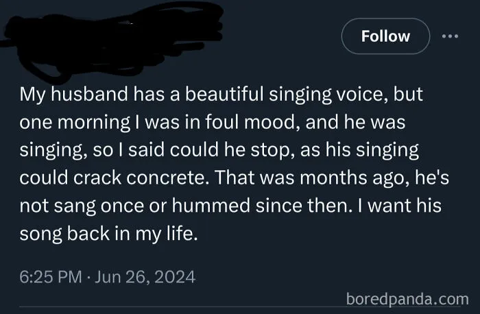 Missing Your Husband's Singing For Months Because You Can't Say Sorry