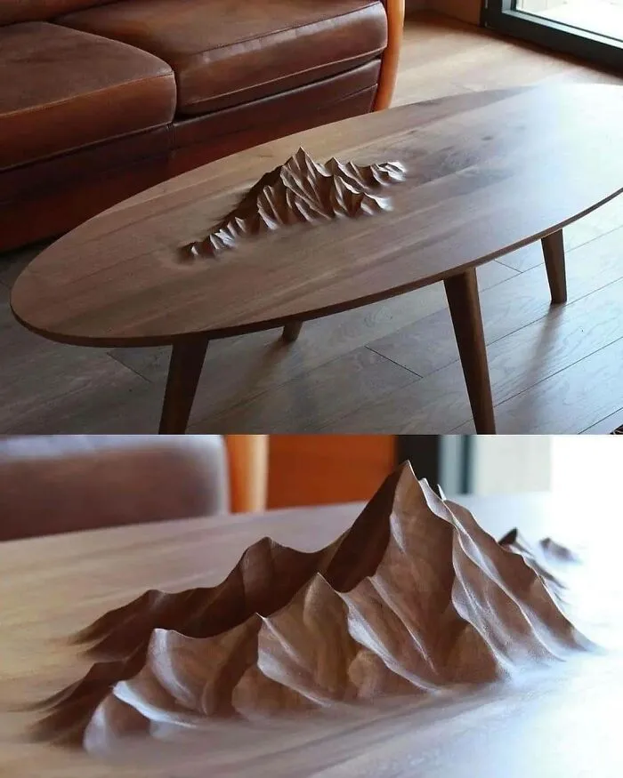 Mesa de centro con cordillera decorativa