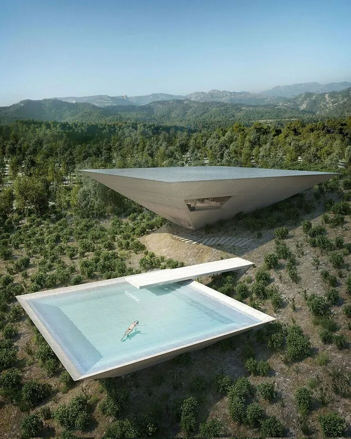 Esta casa, donde nunca verás ni sol ni cielo, completa con una piscina inutilizable.