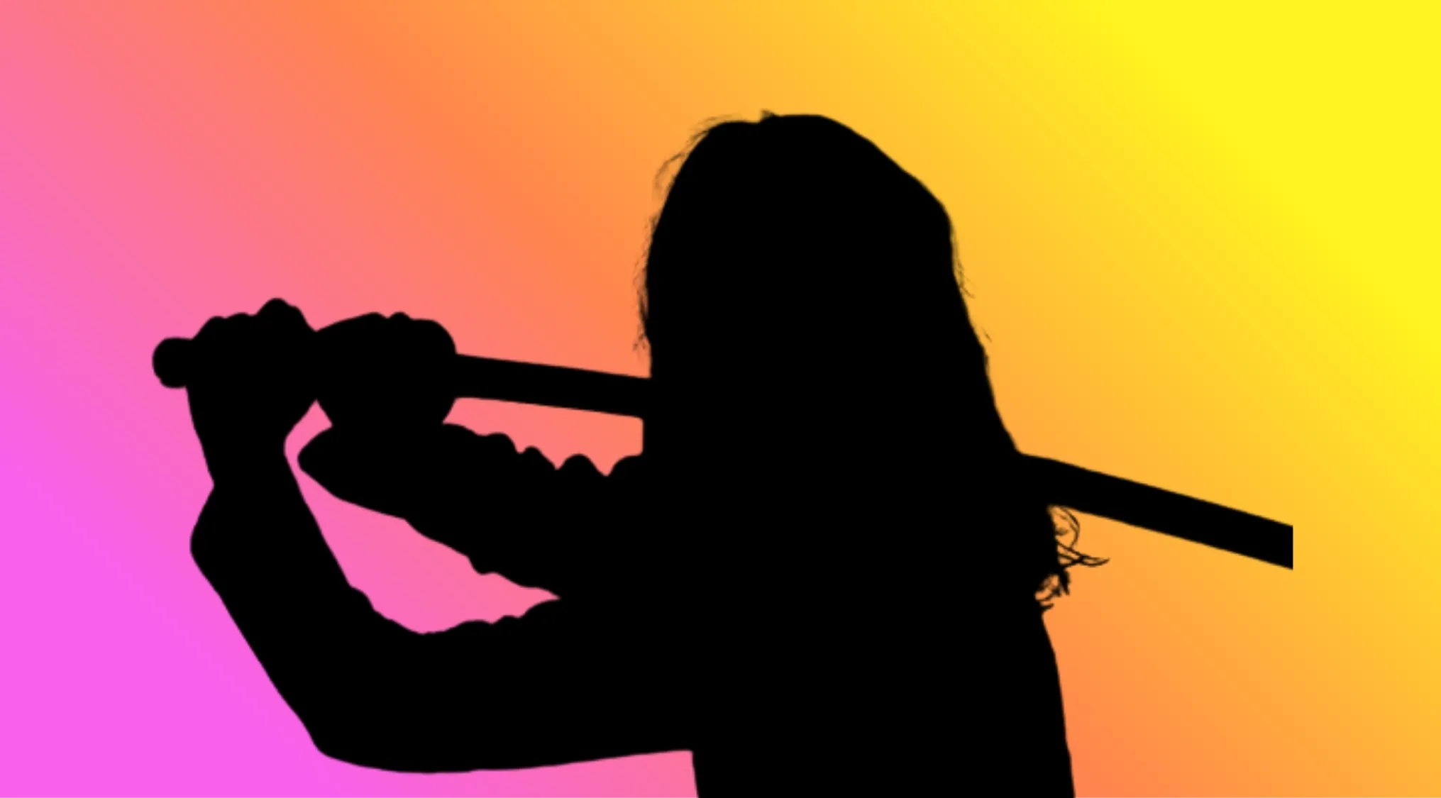 Silhouette of a movie character holding a sword, challenging viewers to guess the movie franchise silhouette is from.