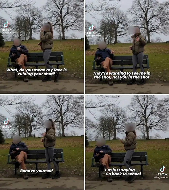An Entitled Fitness Influencer Goes Off On A Random Stranger In A Public Park Because He Walks Into The Background Of Her Livestream