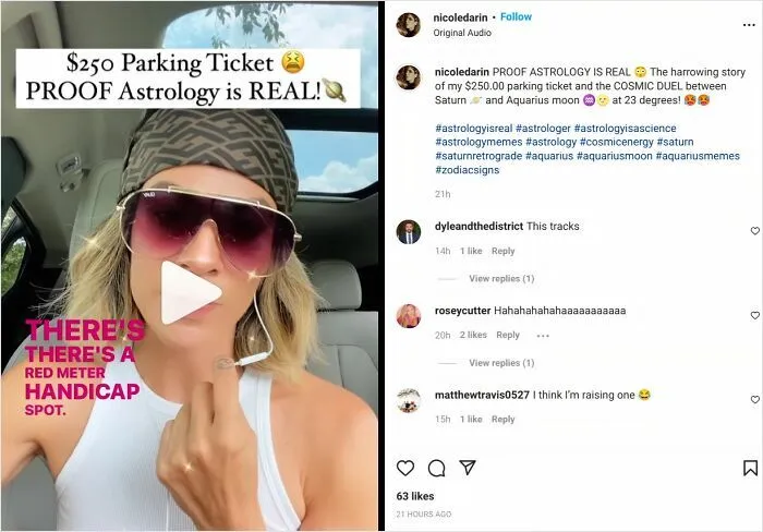 Wannabe Astrologer/Influencer Is A "Rebel" Who Parks In A Handicap Spot Repeatedly At Starbucks, Gets A Ticket, And Blames Saturn. Astrology Is Real