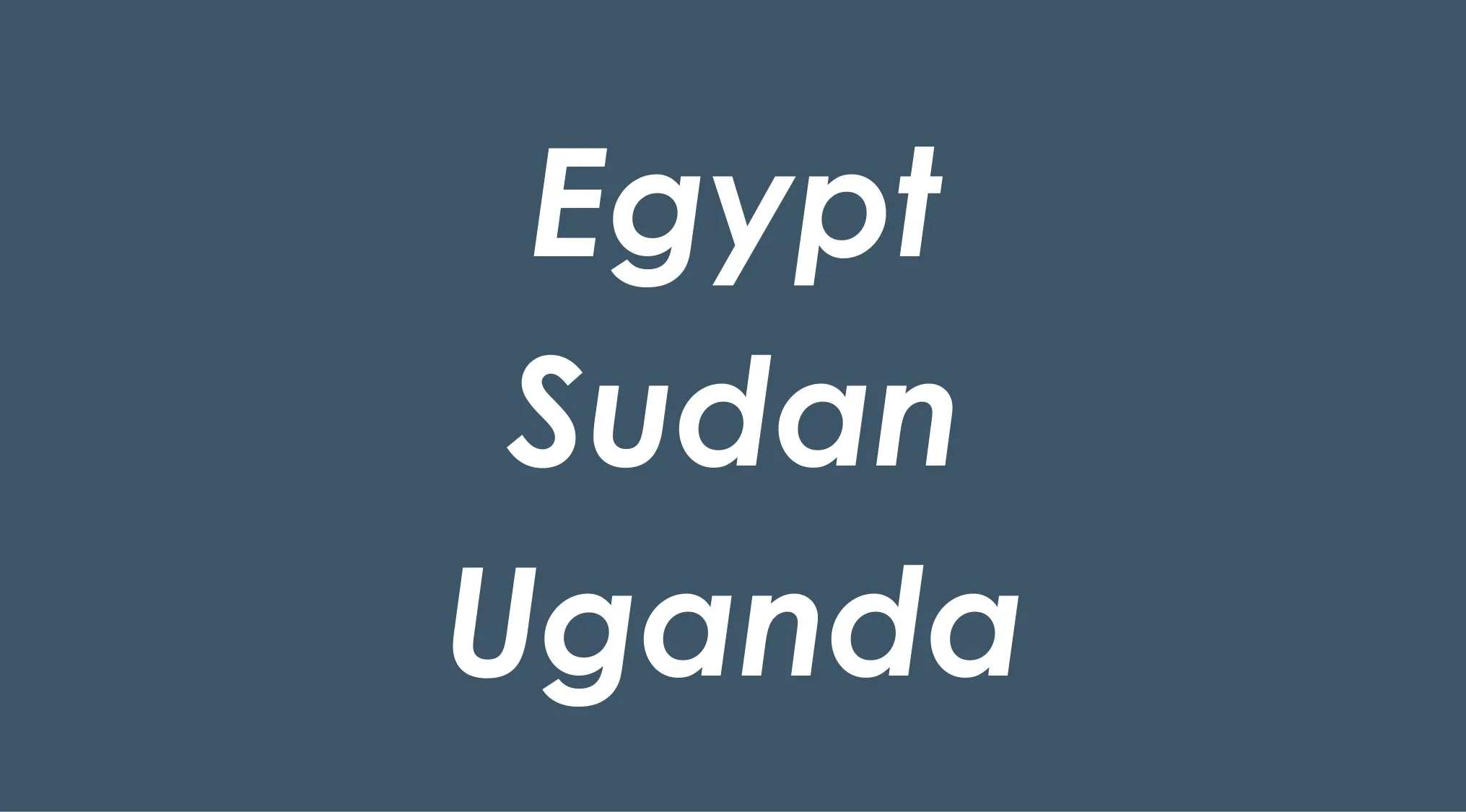List of countries Egypt Sudan Uganda in a geography-themed Guess The Connection challenge.