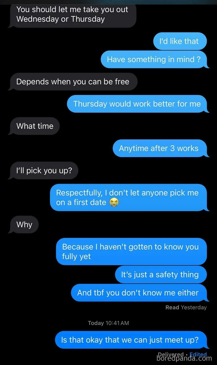 Removed/ Ignored For Not Wanting To Be Picked Up On The First Date?