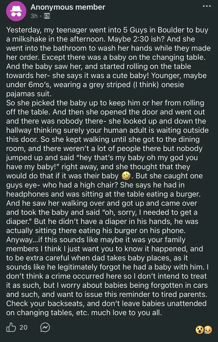 Dad Left Baby On A Changing Table In A Public Restroom