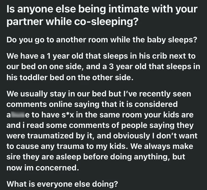 Question about intimacy with partner while co-sleeping with kids