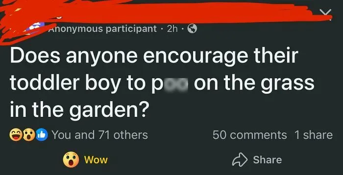 Question about encouraging toddler boys to pee on grass in garden