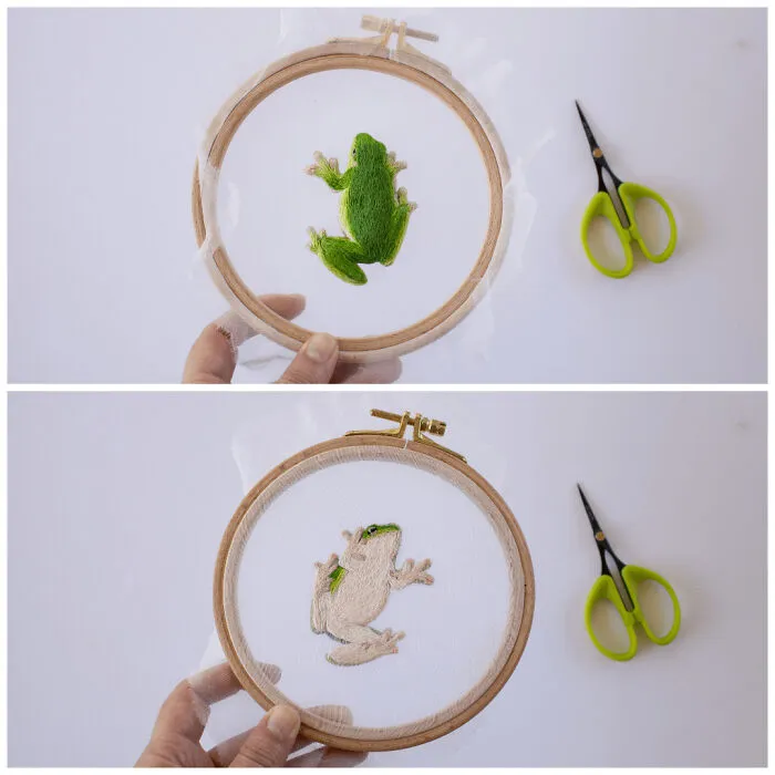 Double-Sided Froggy On A Window Embroidery 🐸