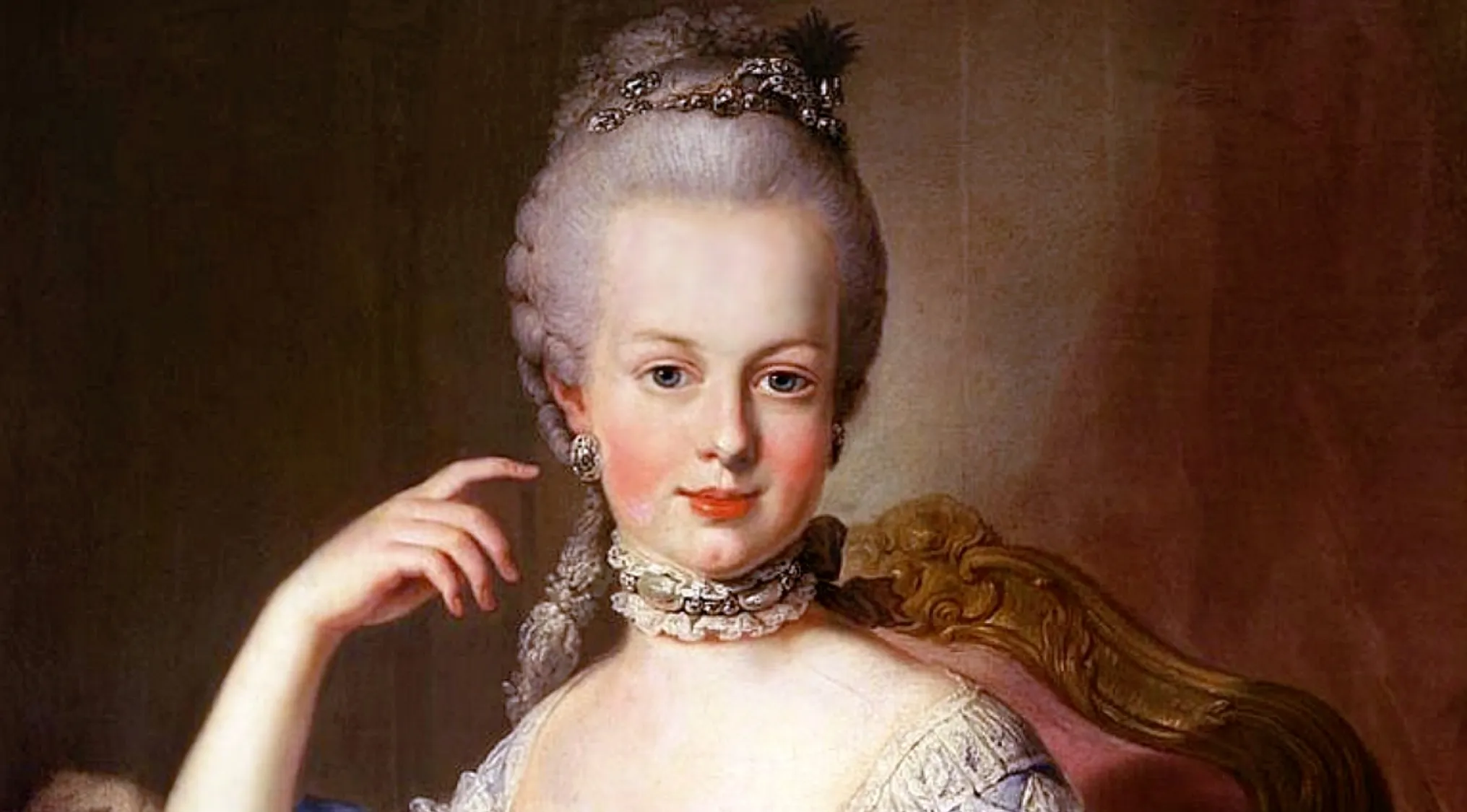Portrait of Marie Antoinette with elaborate hairstyle and elegant attire representing famous last words quiz topic.