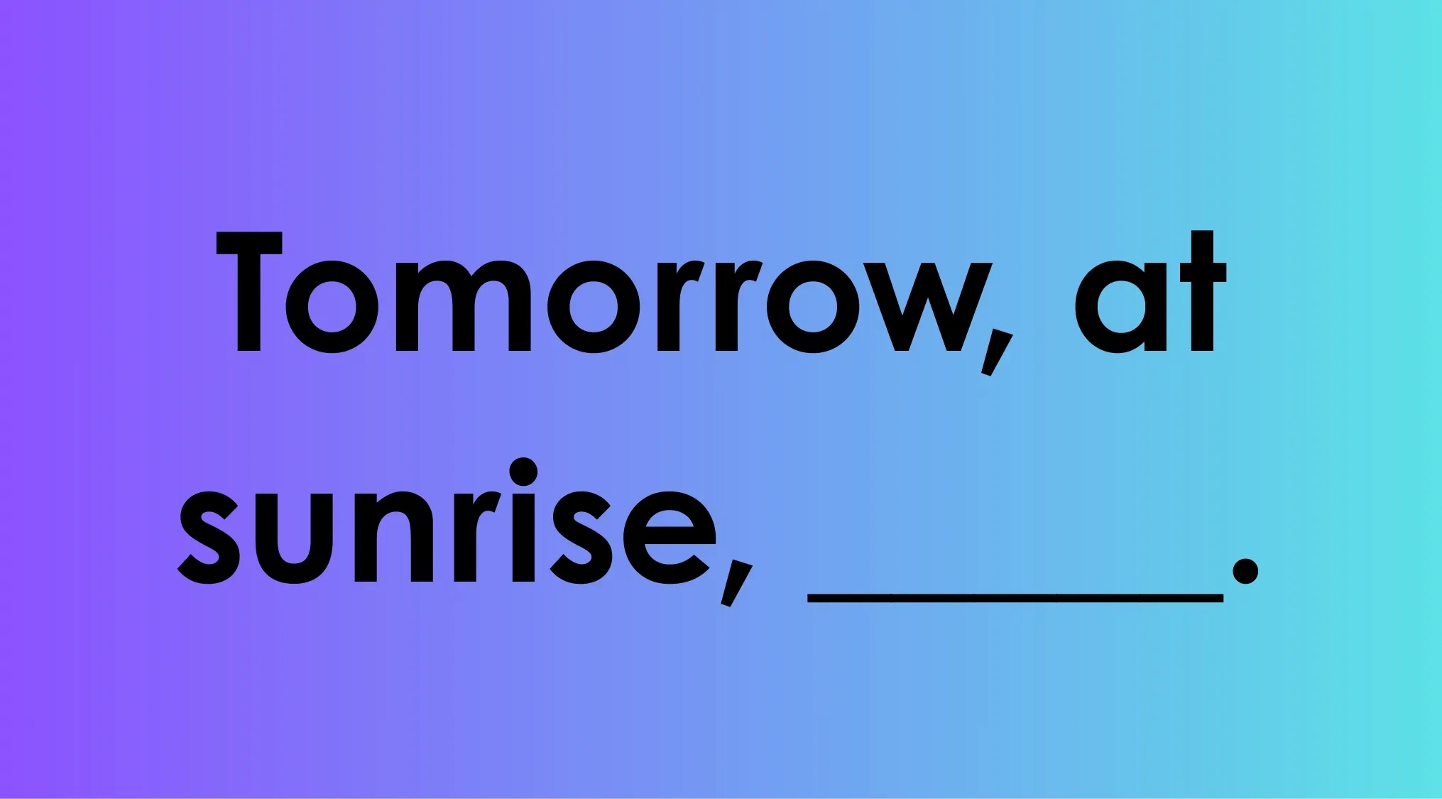Bold black text on a purple to blue gradient background showing a famous last words quiz about Nostradamus.