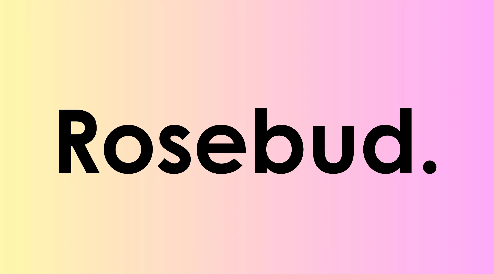 Rosebud text in bold black font on a soft yellow to pink gradient background for famous last words quiz.