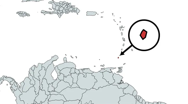 Map location highlighting a small country in the Americas, prompting to guess the country name.