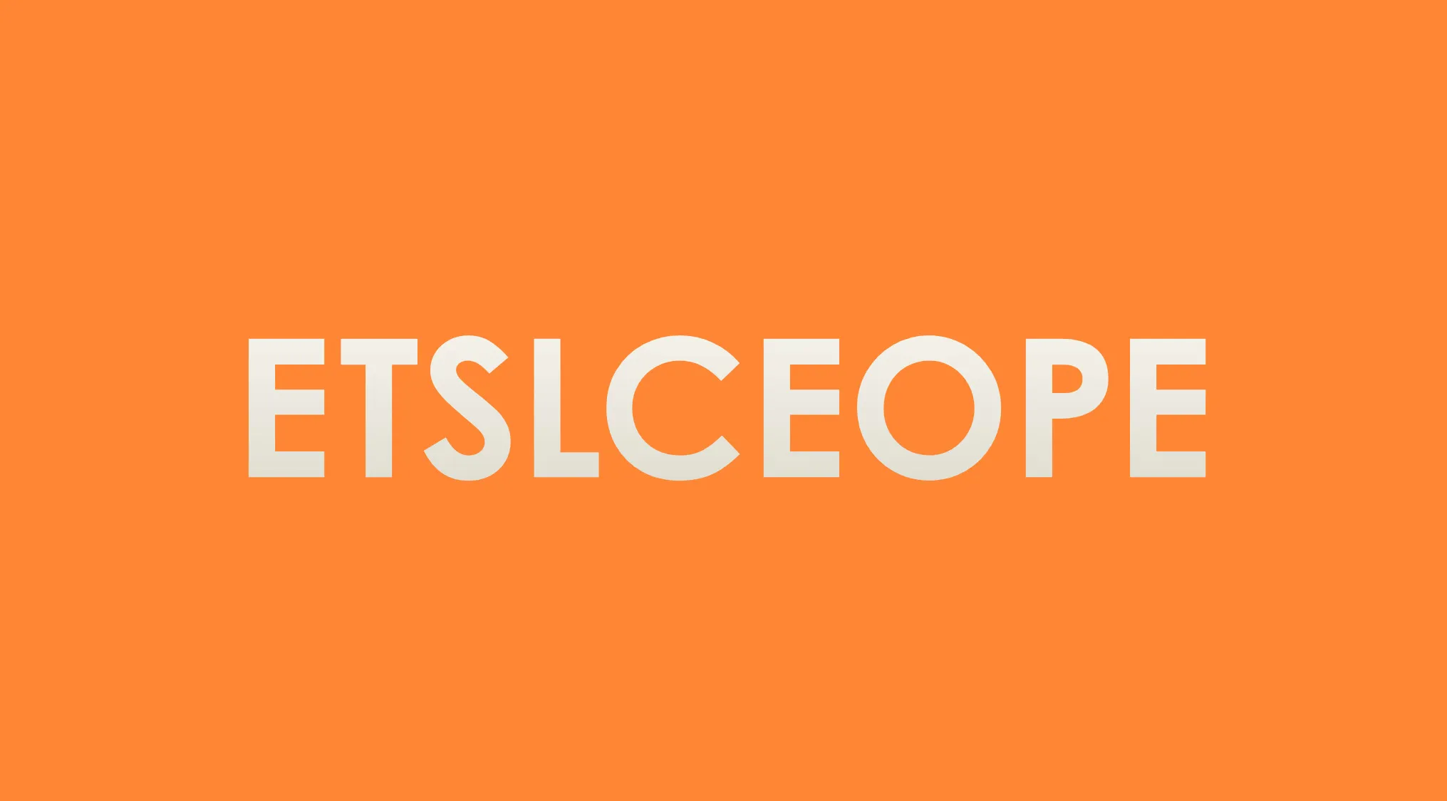 Unscramble the word telescope shown in white letters on an orange background for general knowledge quiz.