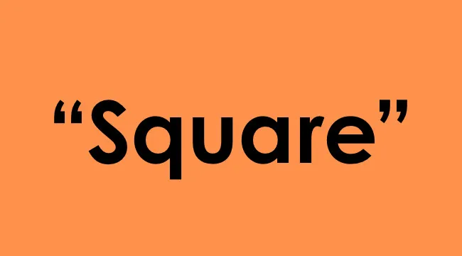 The word Square in bold black text on an orange background referencing 50s general knowledge questions.