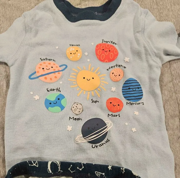 Planet Names Switched On Kids' Pajamas