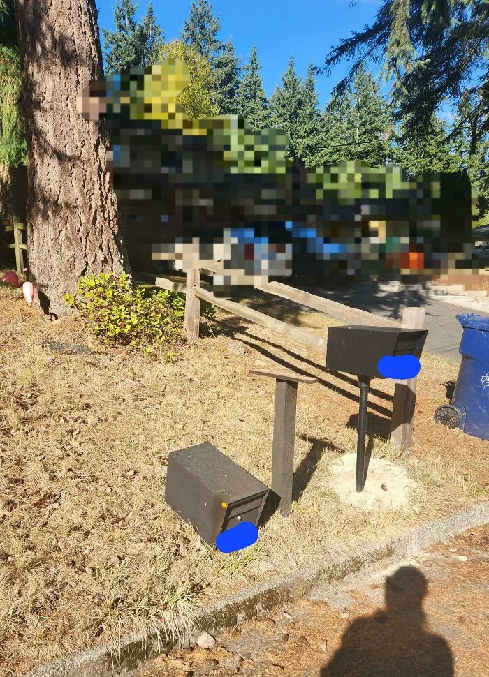 Came Back From Camping To Find My Neighbor Moved Their Mailbox Onto My Property Without Asking And Knocked Over Mine