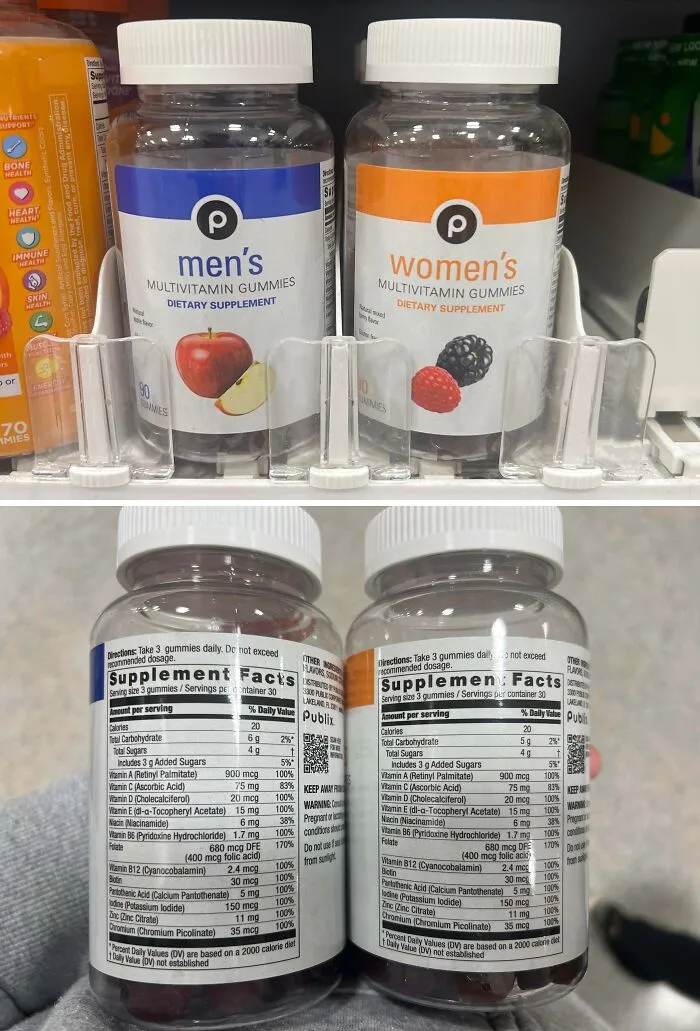 Same Multivitamin Product At Publix $1 Higher When Labeled For Women