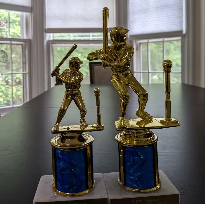 The Girls V. Boys Trophy Size For My Daughter's T-Ball Team