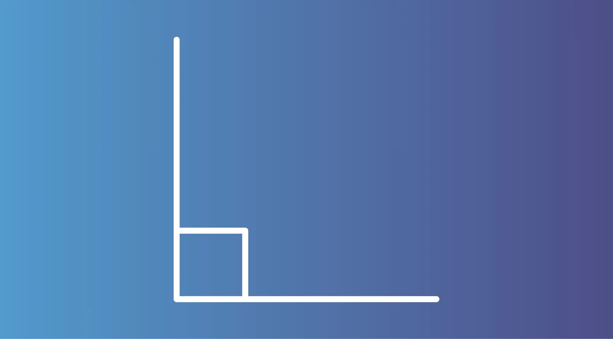 Right angle illustration with perpendicular lines forming a 90-degree angle on a blue gradient background.