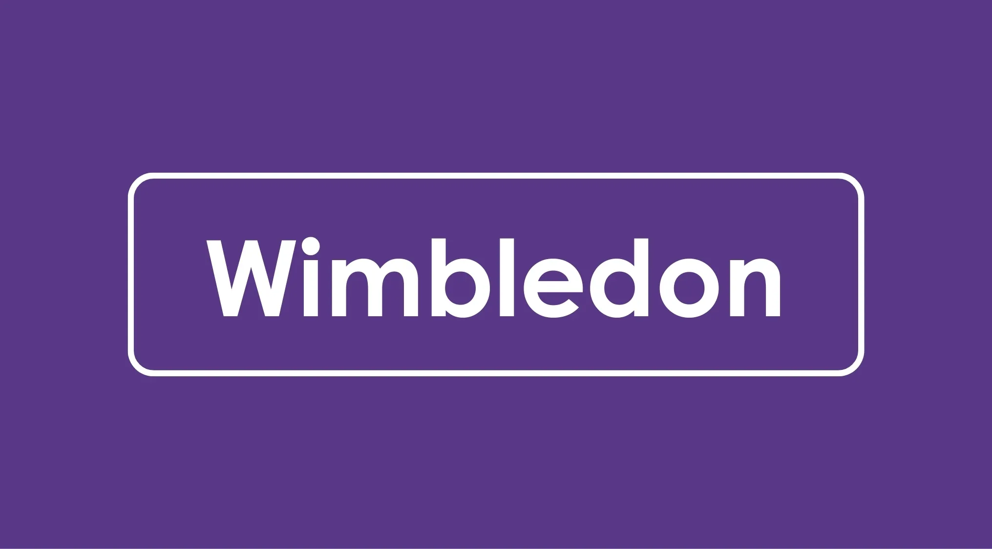 Wimbledon tournament logo on purple background representing the sport of tennis played at Wimbledon events