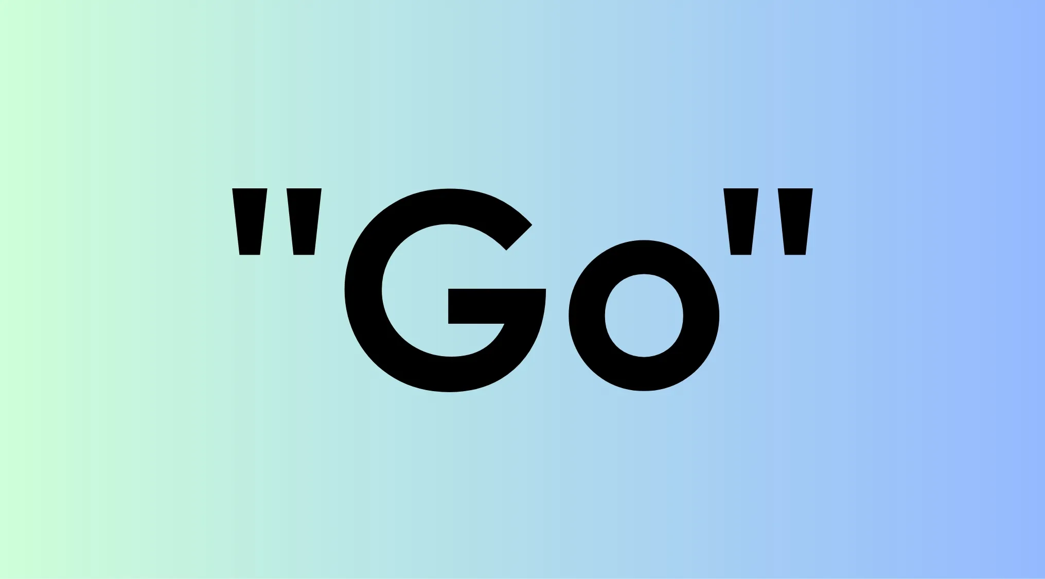 The word go in bold black text on a blue and green gradient background representing past tense verb knowledge.