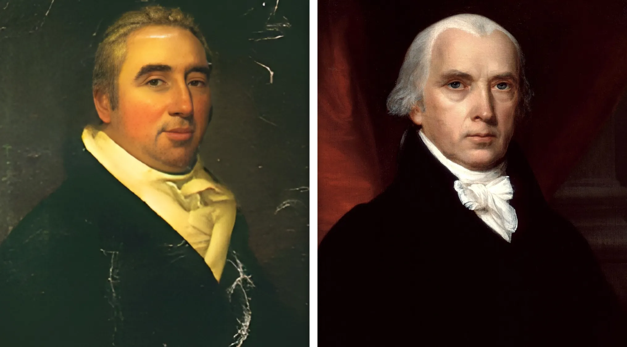 Portraits of historical figures related to the Supreme Court case Marbury v. Madison in US History quiz.