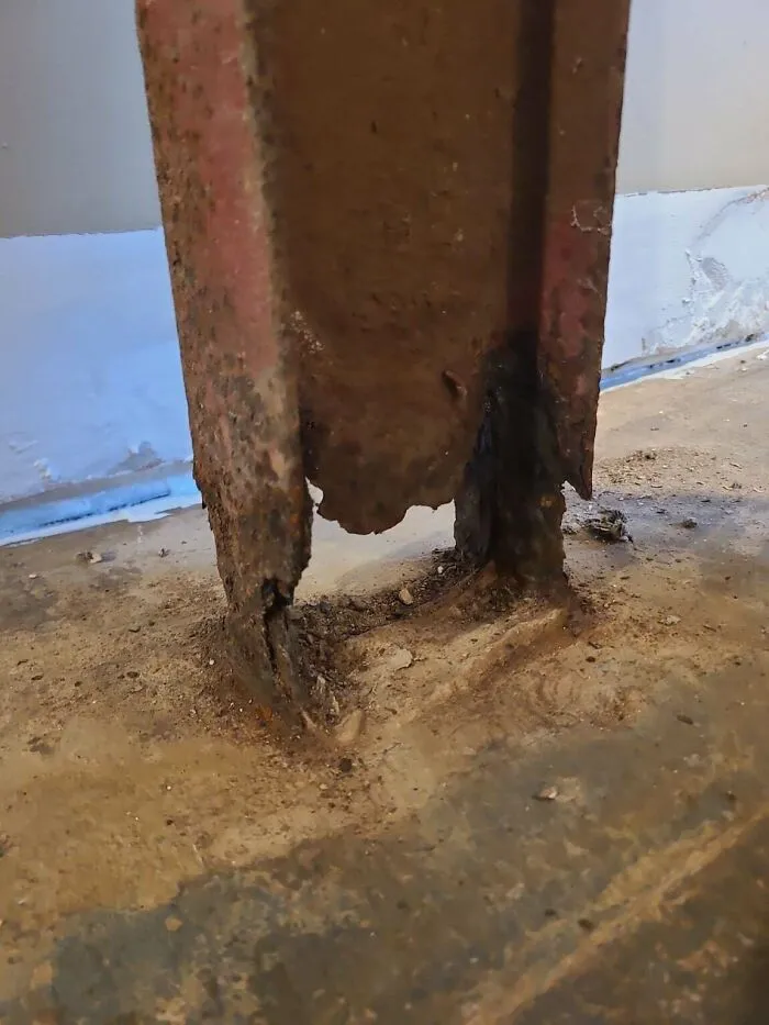 Center Support Column In My Finished Basement Near Failure
