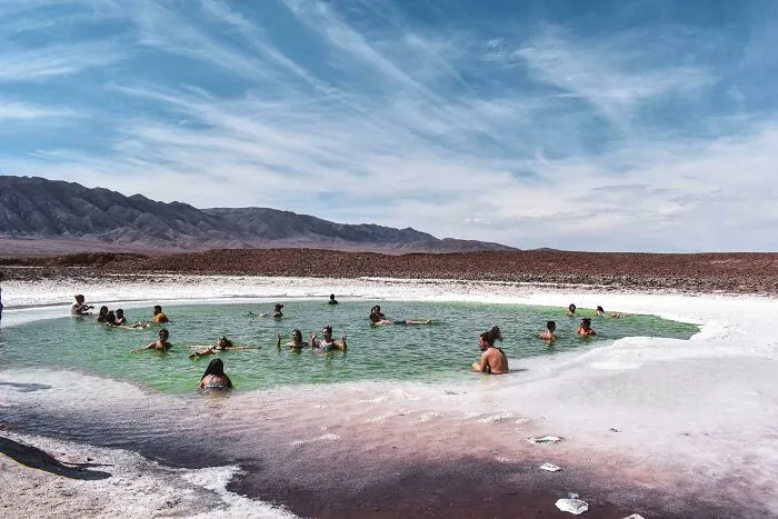 Just A Casual Swimming Hole In The Middle Of A Salt Flat In The Desert. Chile Has Been Full Of Crazy Things So Far