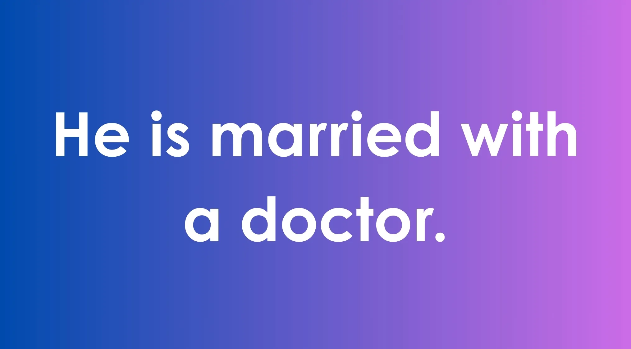 Sentence with common mistake on a gradient blue and purple background for fix the sentence SEO.