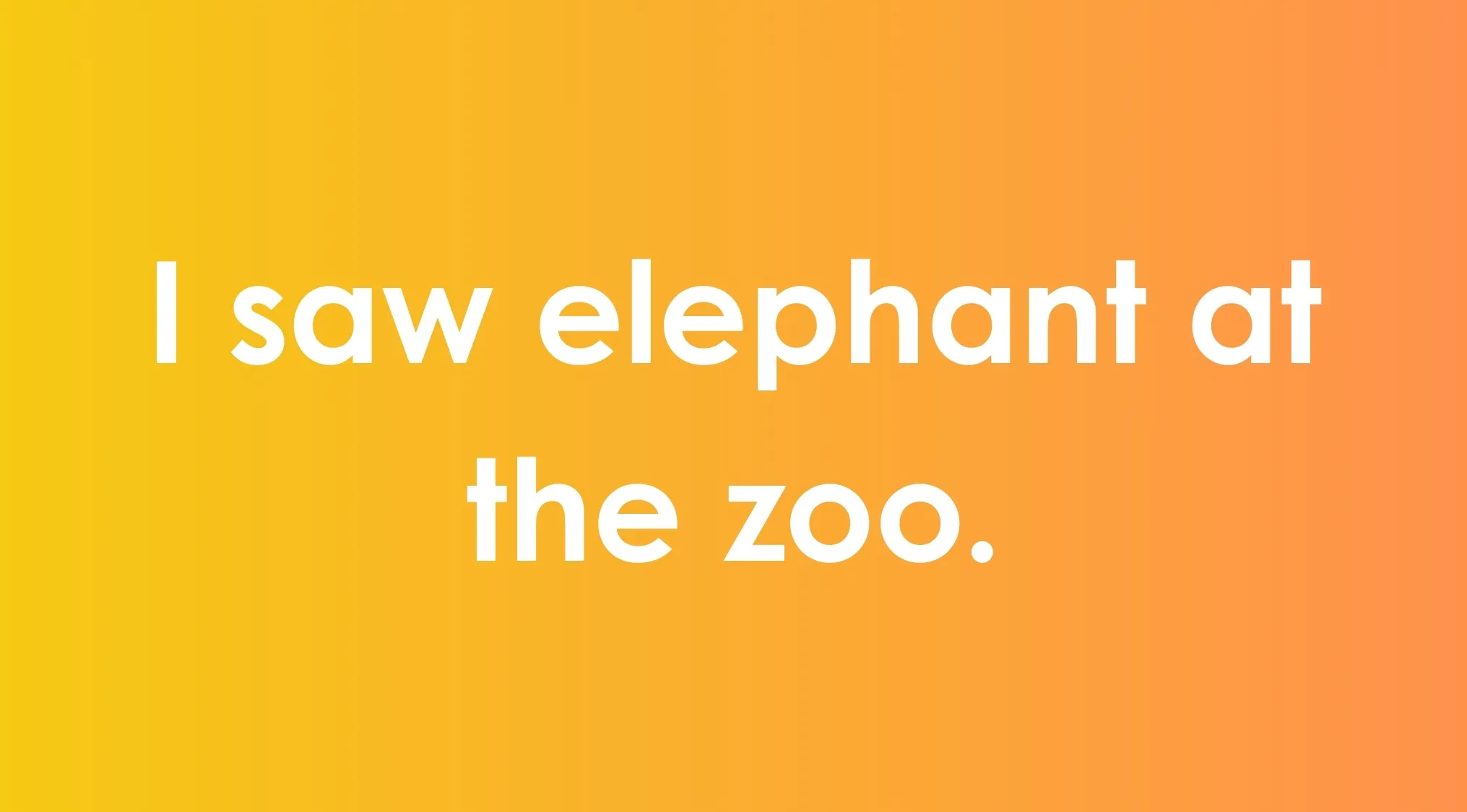 Sentence with missing article on orange background, demonstrating how to fix the sentence correctly for writing.