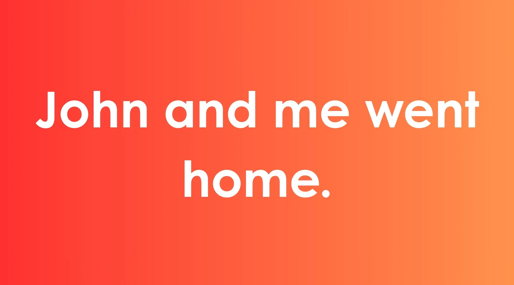 Sentence with common mistake example written in bold white text on orange gradient background for fix the sentence SEO.