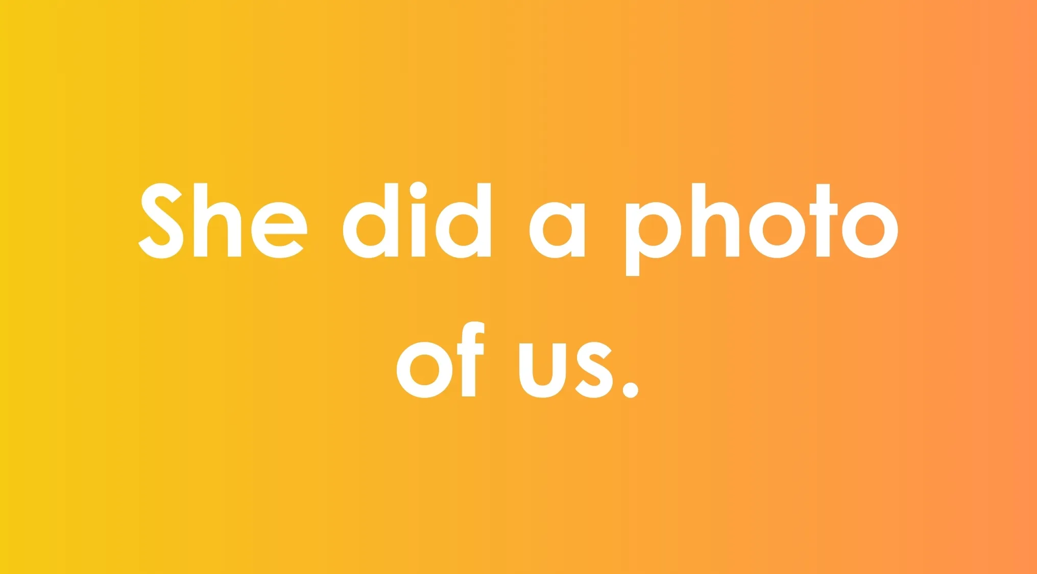 Text on orange gradient background showing a sentence with a common mistake to fix the sentence and rewrite properly.