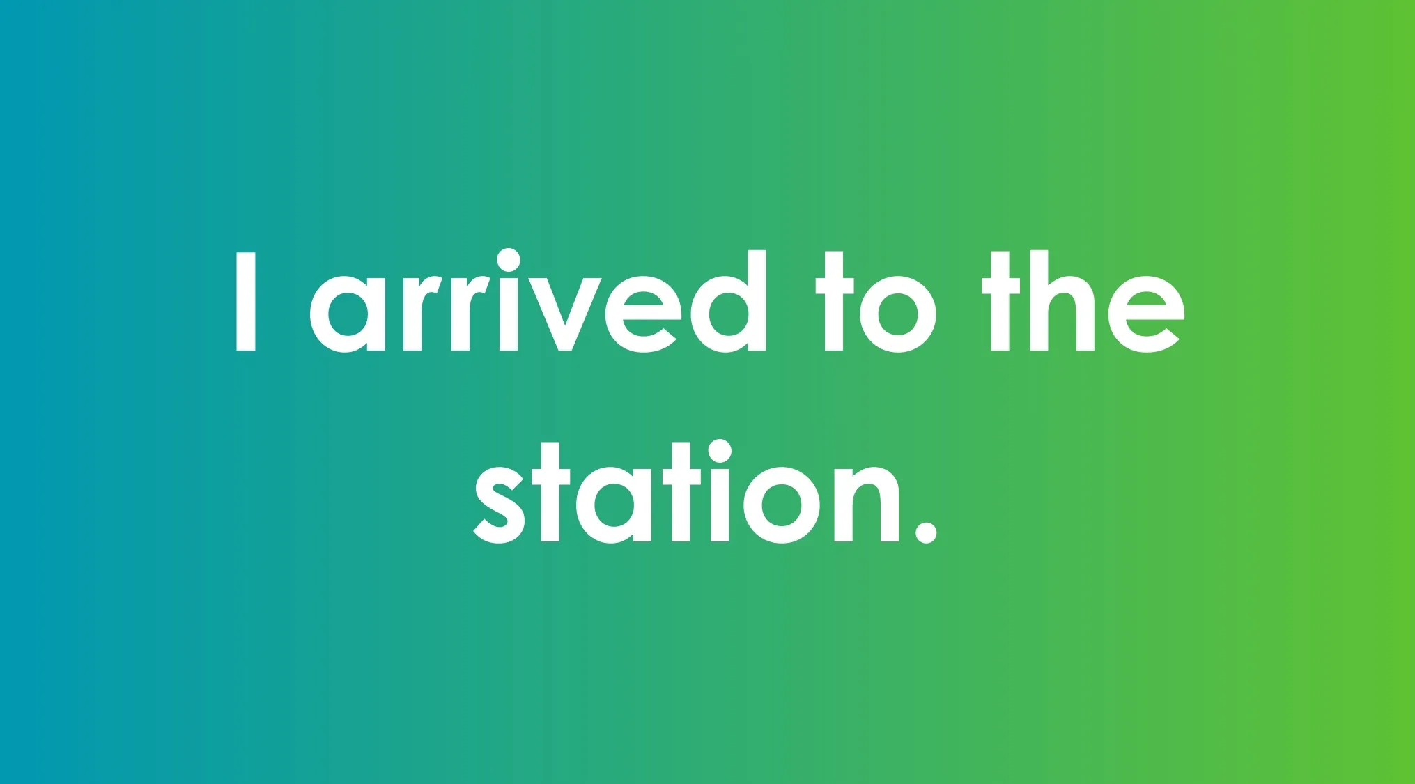Sentence with highlighted word to fix the sentence, text on blue to green gradient background.