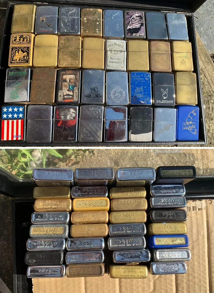 Zippos I’ve Found Over The Years Of Working At A Rubbish Dump In The UK