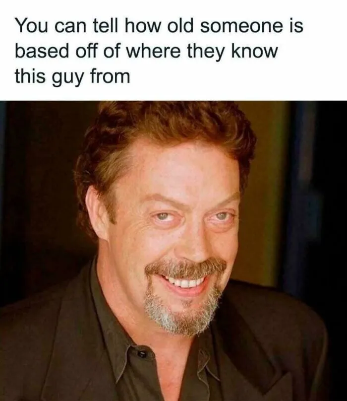 Man with a goatee smiling, nostalgic reference to 90s culture highlighting memories kids today will never know.