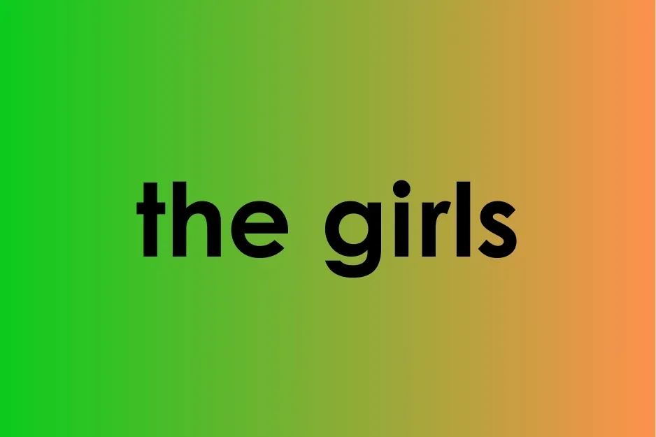 Text displaying the main SEO keyword the girl on a green to orange gradient background.