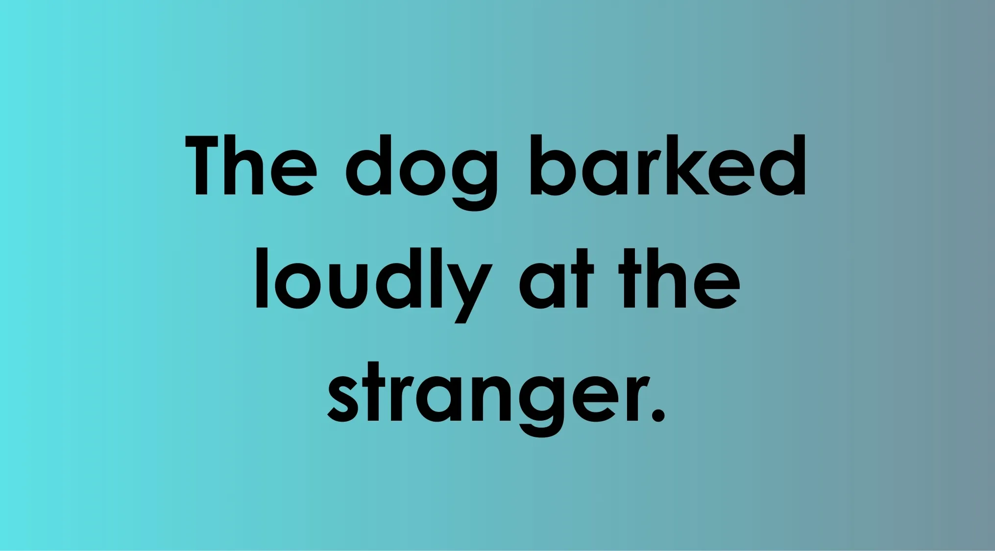 Sentence example for language quiz showing how to identify the noun in this sentence on a blue background.