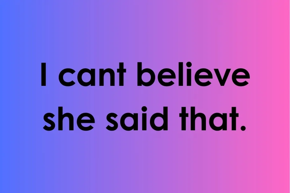 Text on a blue and pink gradient background showing a sentence to read carefully and choose correct punctuation.