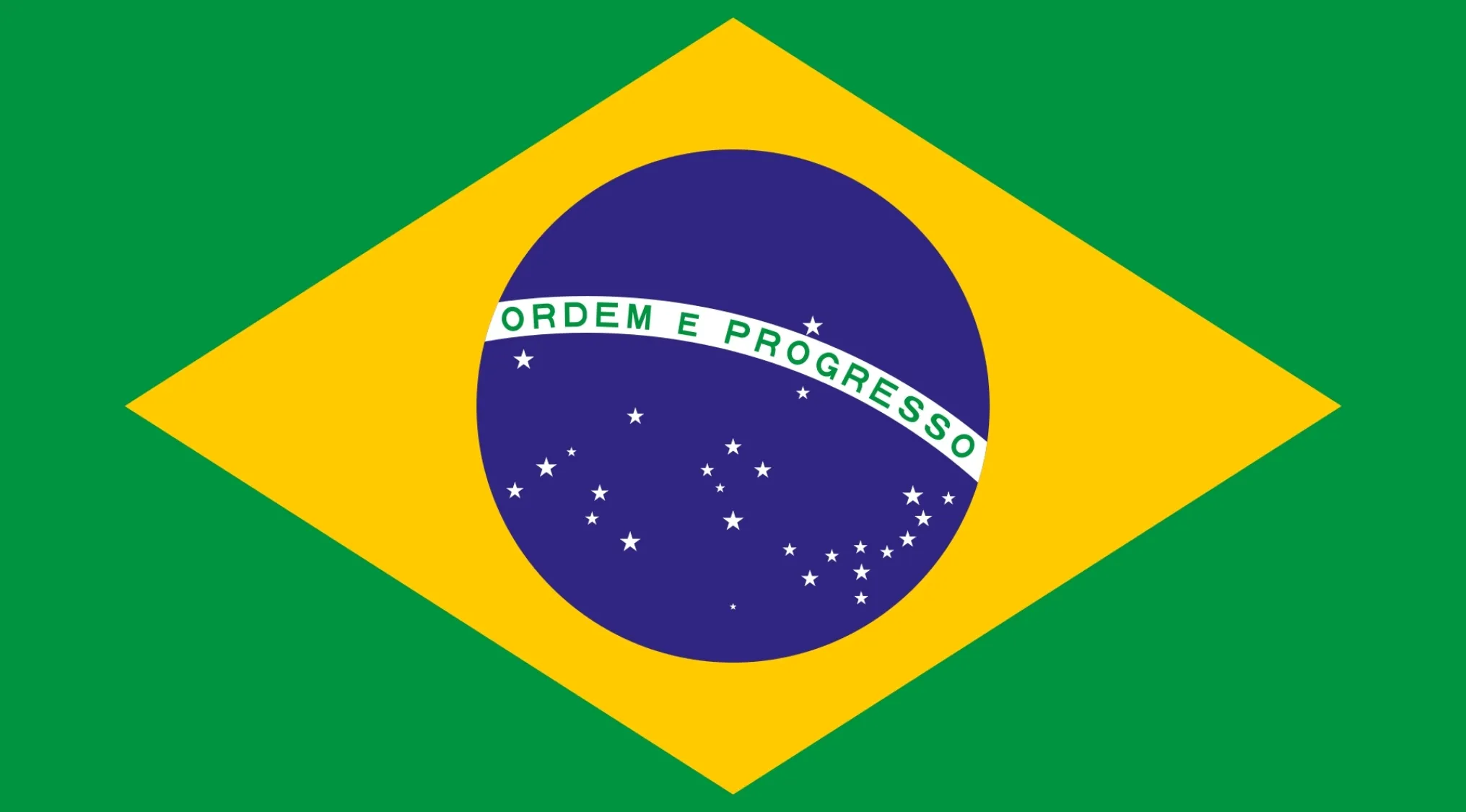 Brazil flag as a visual hint for the geography challenge to identify the country by the flag quiz.