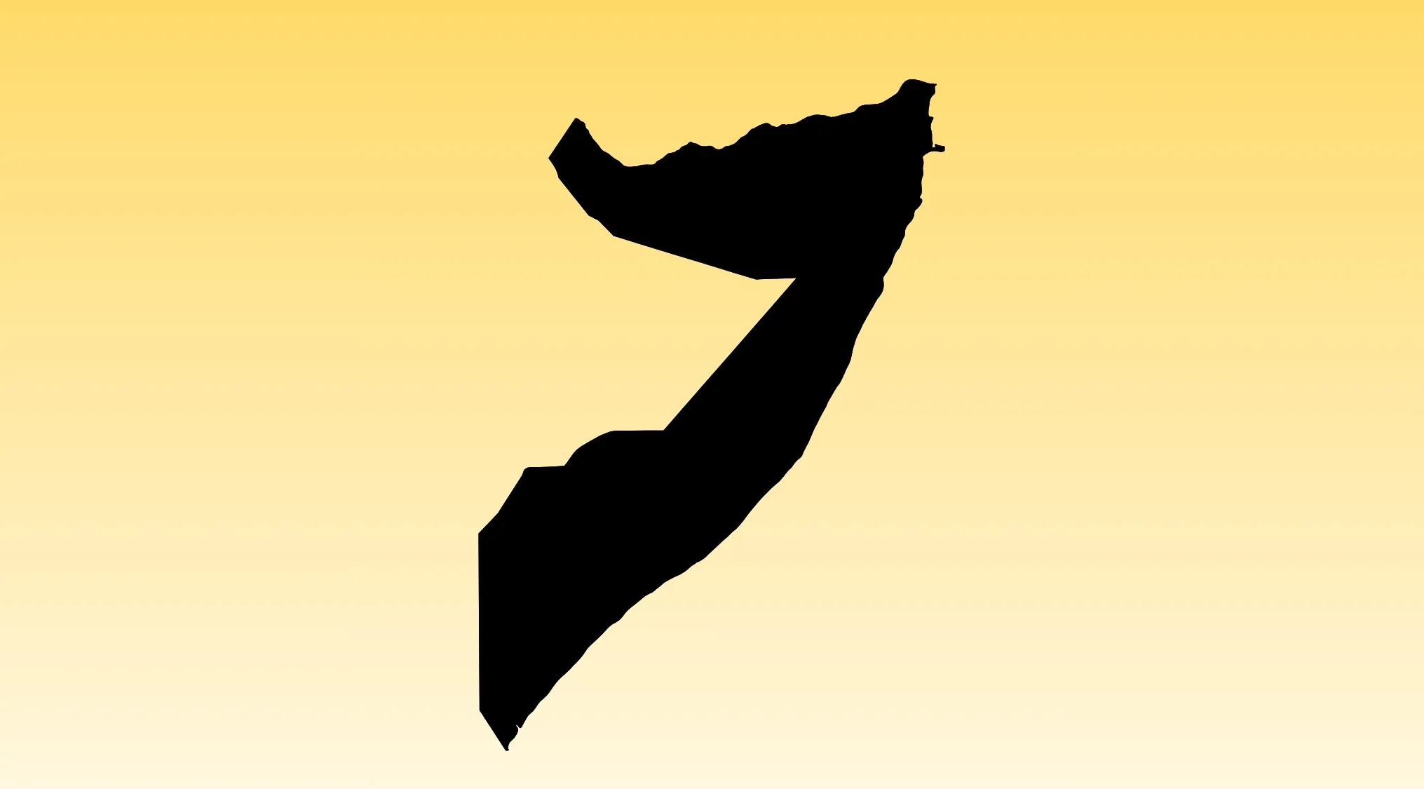 Outline of a country silhouette used as a geography challenge to guess the country from the visual hint.