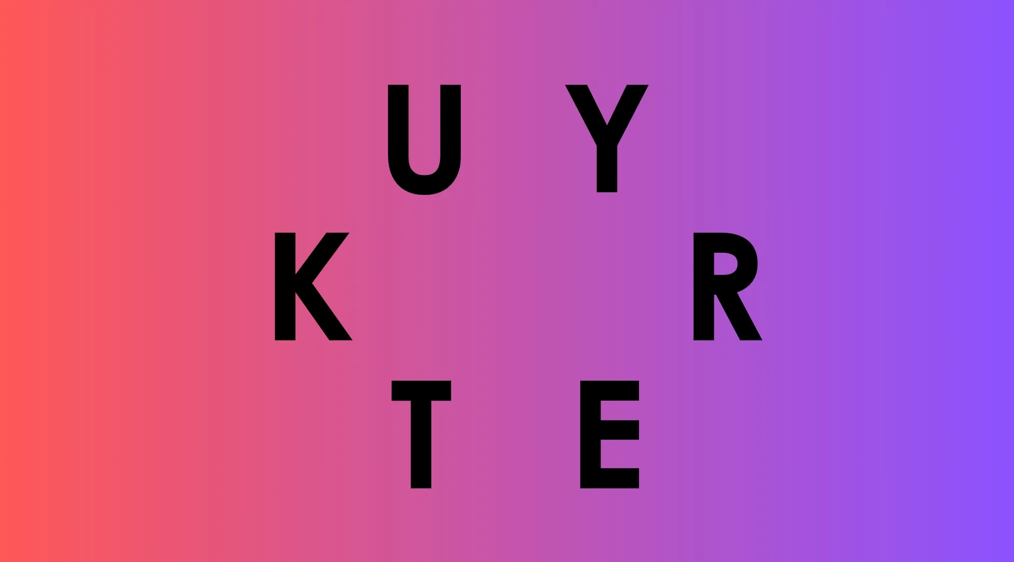 Scrambled letters on a red to purple gradient background as a geography challenge to guess the country name.