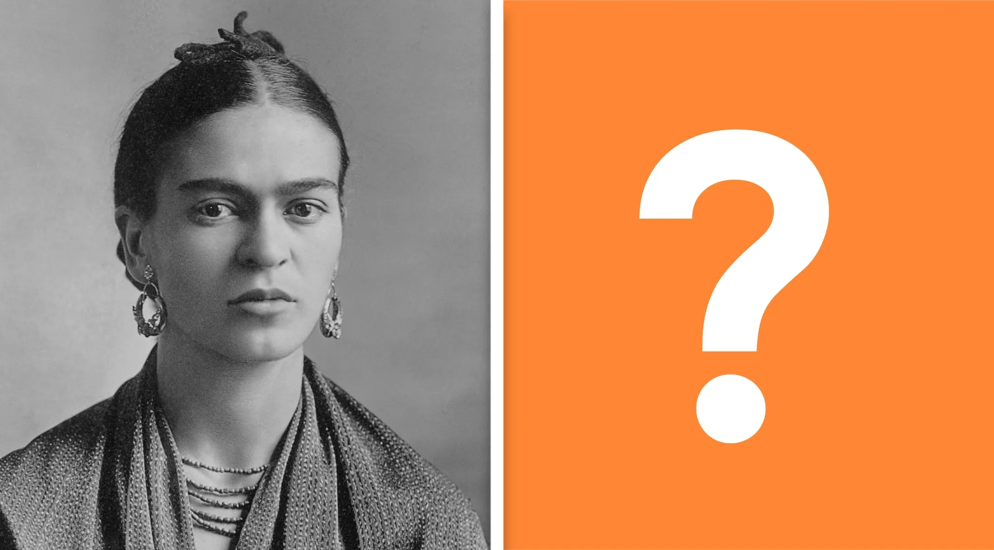 Black and white portrait of a famous person as a geography challenge visual hint to guess the country.