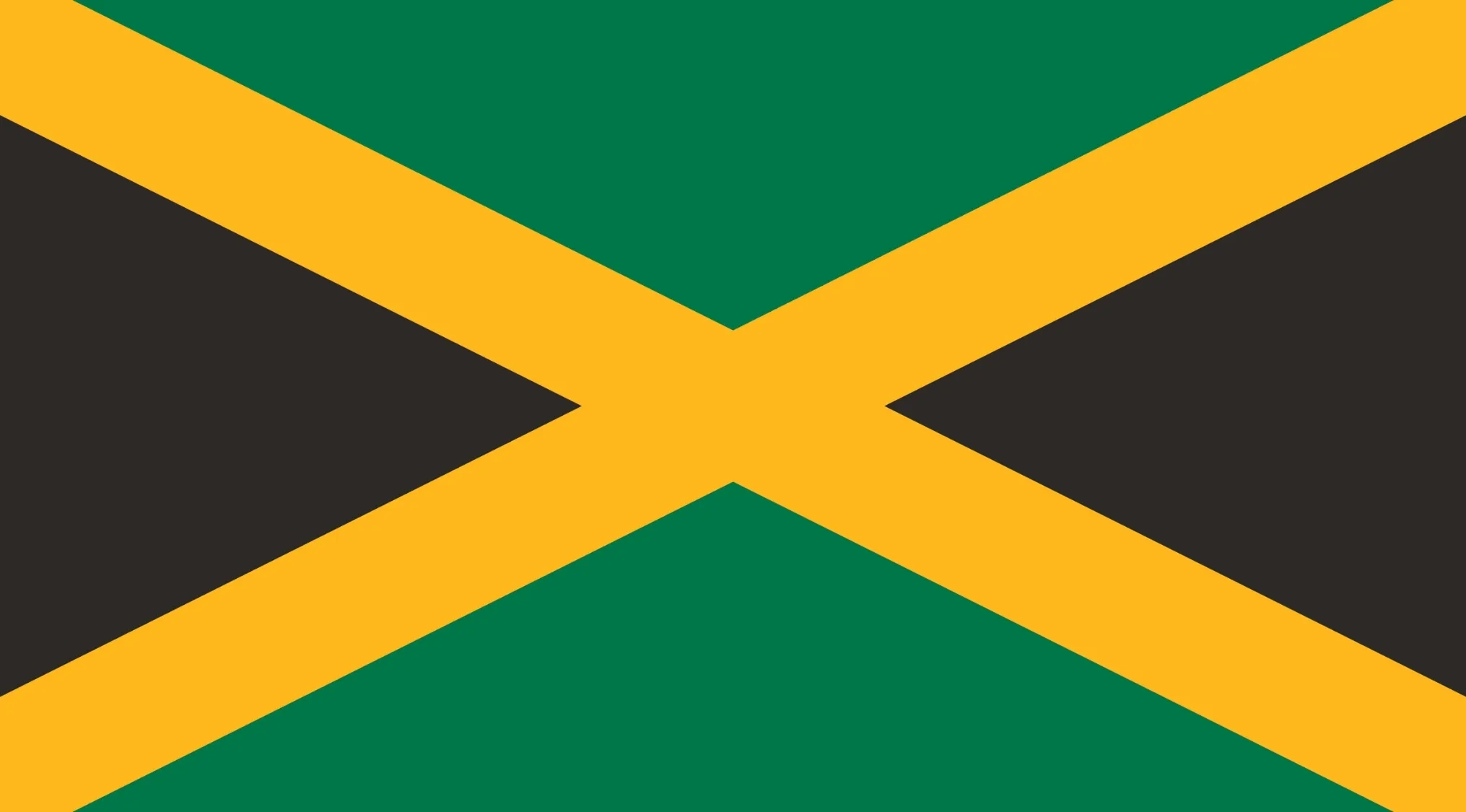 Jamaica flag with black, green, and gold colors, featured in a geography challenge to guess the country from the visual hint.