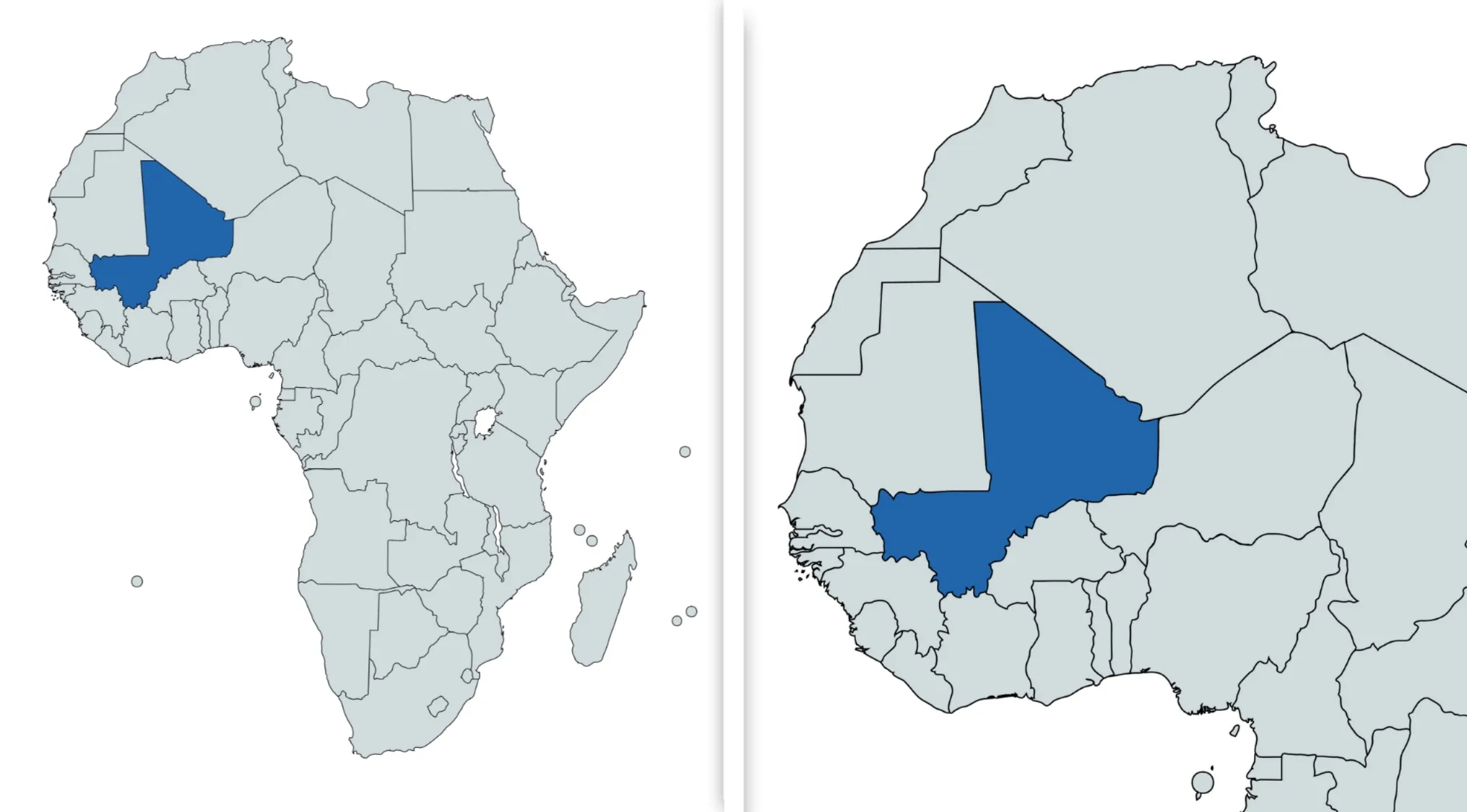Map of Africa highlighting a country in West Africa as a visual hint for geography challenge guess the country.
