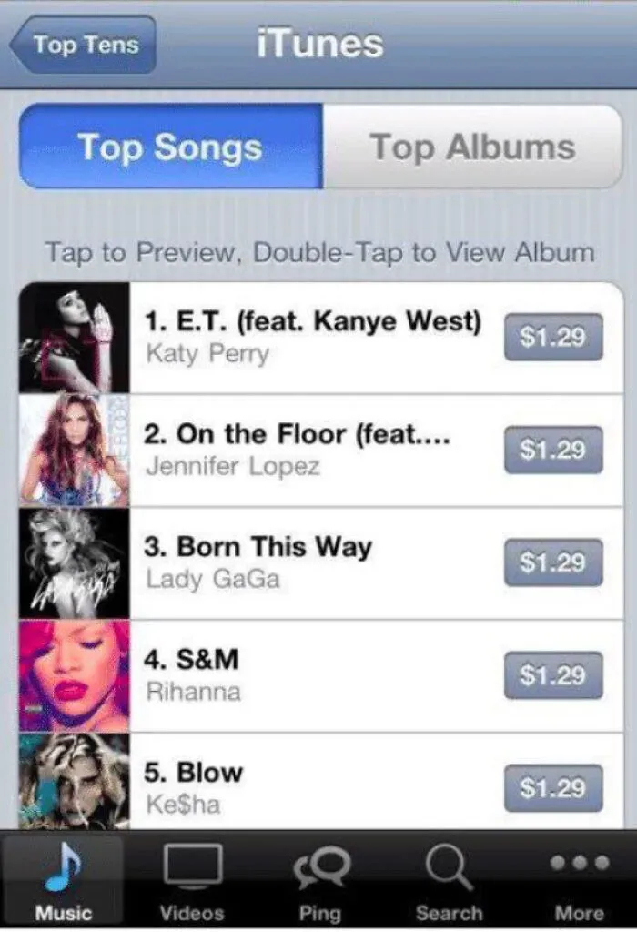 When You Could Actually "Buy" Songs - Itunes 2011