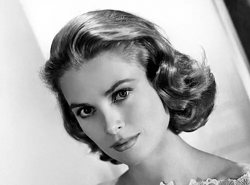 Grace Kelly portrait showcasing her iconic hairstyle and classic 1950s style.