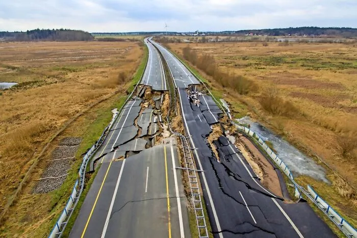 ¿Qué podría salir mal al construir una carretera en una zona pantanosa?